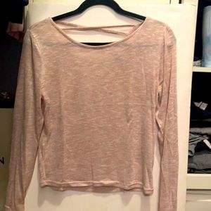Forever 21 light pink sweater with criss cross in the back